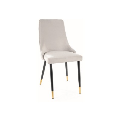 Стул SIGNAL PIANO Velvet Bluvel 03 светло-серый/черный/золотой